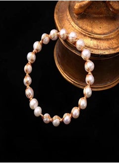 General 925 Silver Plated 18K Gold Inlaid Natural Baroque Freshwater Pearls / Cat Cartoon Handmade Original Bracelet  - Image 2