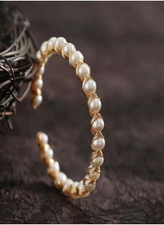 General 925 Silver Plated 18K Gold Inlaid Natural Baroque Freshwater Pearls / Cat Cartoon Handmade Original Bracelet  - Image 3