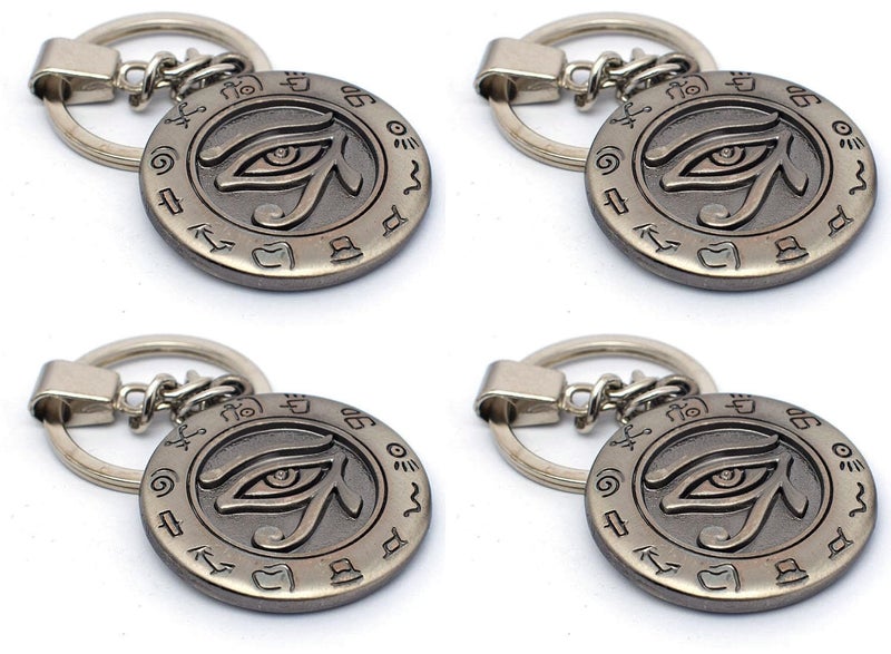 immatgar 4 pieces of immatgar pharaonic Tutankhamun and horus Eye keychain Egyptian souvenirs gifts from egypt Authentic Pharaoh Light Black, One Size - Image 1
