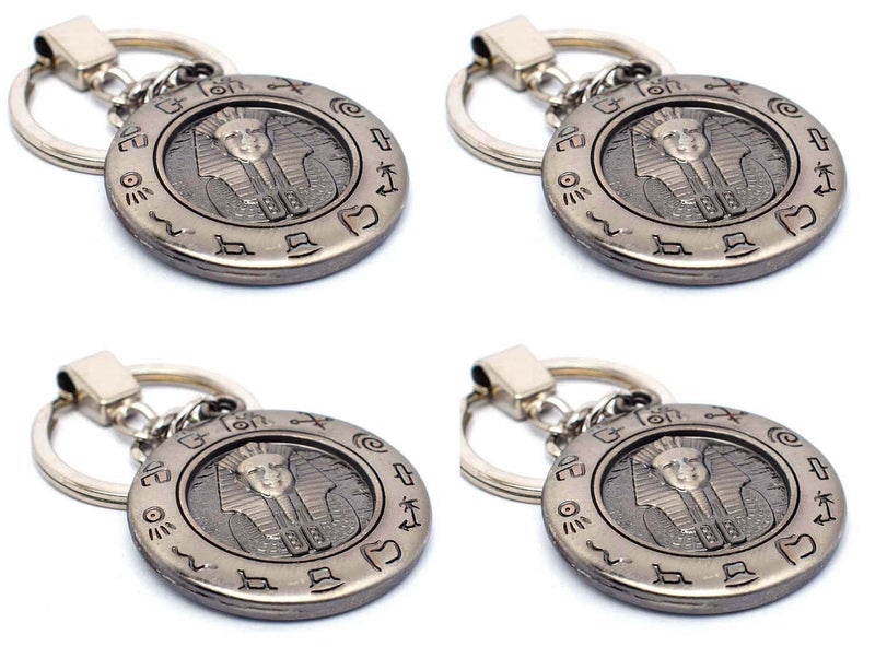immatgar 4 pieces of immatgar pharaonic Tutankhamun and horus Eye keychain Egyptian souvenirs gifts from egypt Authentic Pharaoh Light Black, One Size - Image 2