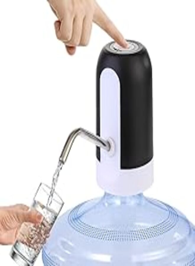 Drinking Water Pump Chillers Water Fountains Water Dispenser Wireless USB Charging Automatic for Universal Gallon Bottleatic Bottle (Black)