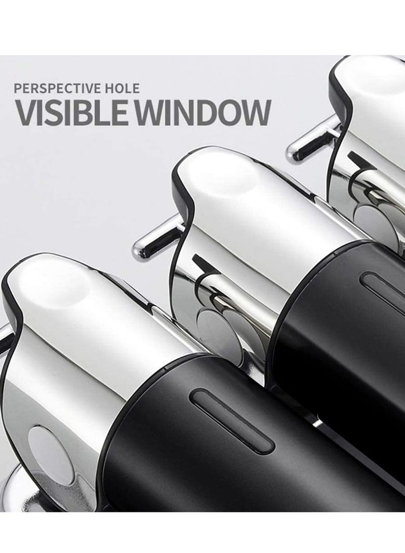 YQbest Wall Mounted Bathroom Shower Pump Dispenser, 2 Chamber Dispenser and Organizer Holds Shampoo Soap Conditioner Gel - Image 4
