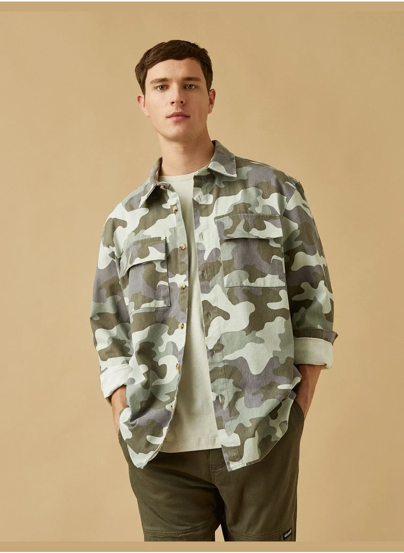 KOTON Camouflage Patterned Shirt