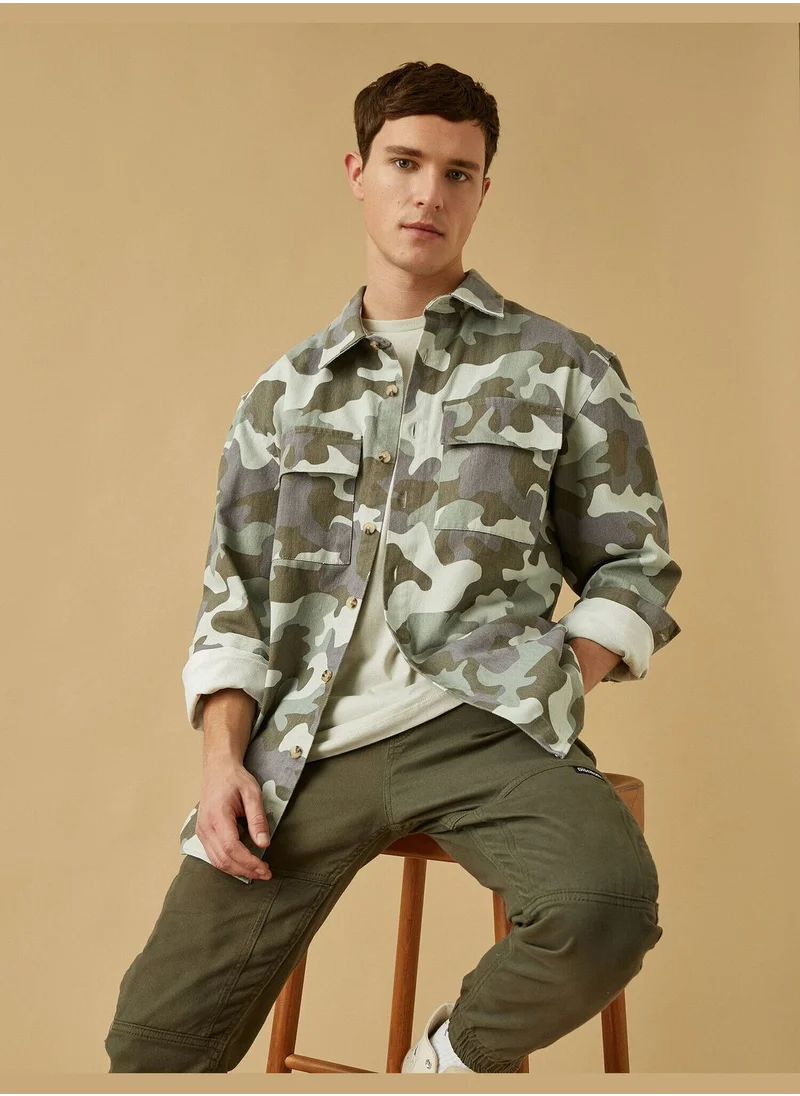 كوتون Camouflage Patterned Shirt