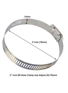 ES EKSAFAR ESEKSAFAR Stainless steel Adjustable Hose clamp 2pc 3 inch and 3pc 4 inch set Pack of 5  - Image 4