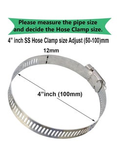 ES EKSAFAR ESEKSAFAR Stainless steel Adjustable Hose clamp 2pc 3 inch and 3pc 4 inch set Pack of 5  - Image 3