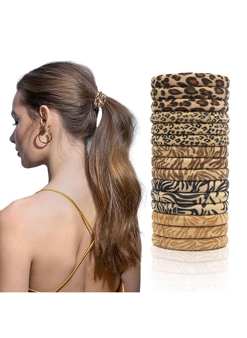 Agirlvct - 30 PCS Hair Ties for Women  Seamless Elastic Hair Bands Gentle No Damage Ponytail Holders for ThinThick Hair Durable Fashion Hair Accessories for Girl MotherLeopard Print - Image 1