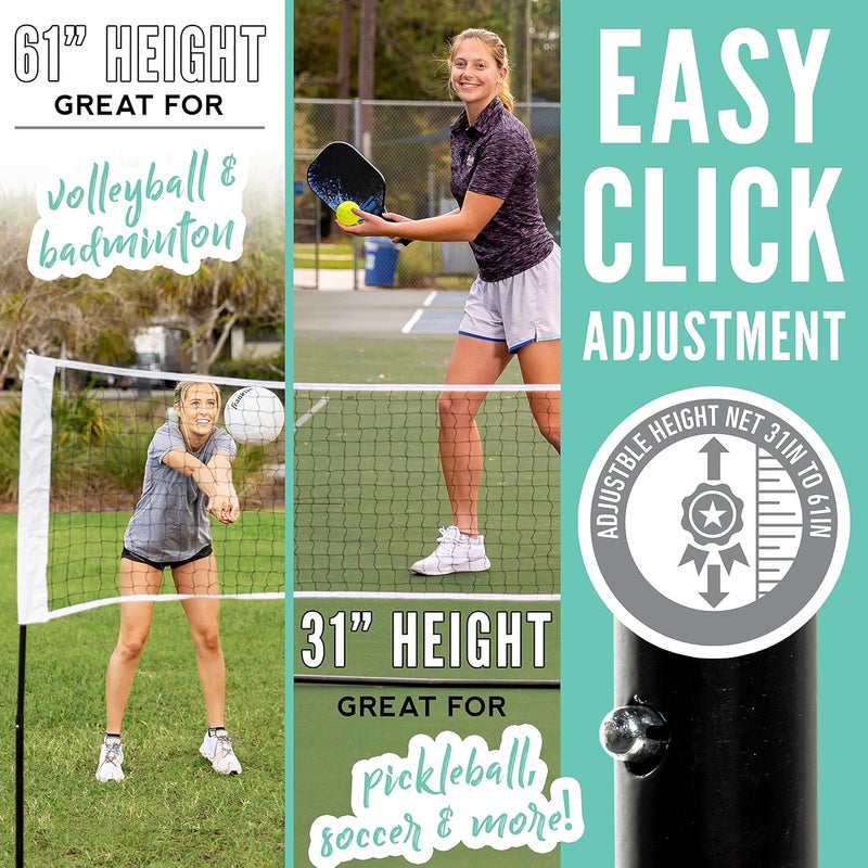 Franklin Sports Portable, Adjustable Height 10ft Wide Net - for Badminton -Kids Volleyball -Pickleball - Tennis - Image 4