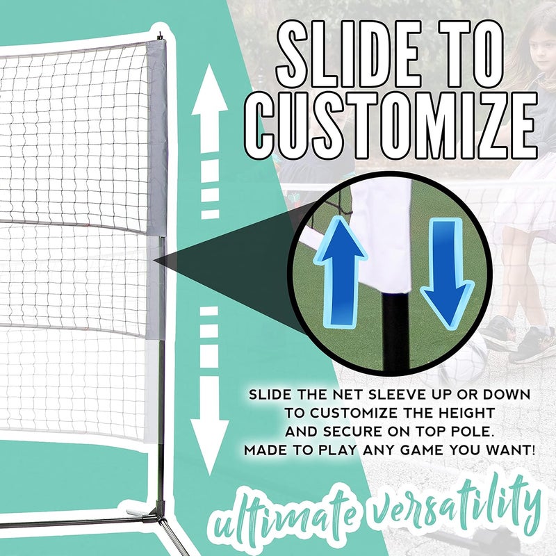 Franklin Sports Portable, Adjustable Height 10ft Wide Net - for Badminton -Kids Volleyball -Pickleball - Tennis - Image 5