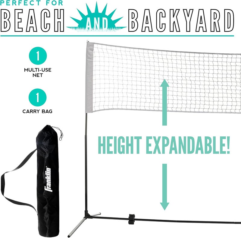 Franklin Sports Portable, Adjustable Height 10ft Wide Net - for Badminton -Kids Volleyball -Pickleball - Tennis - Image 2
