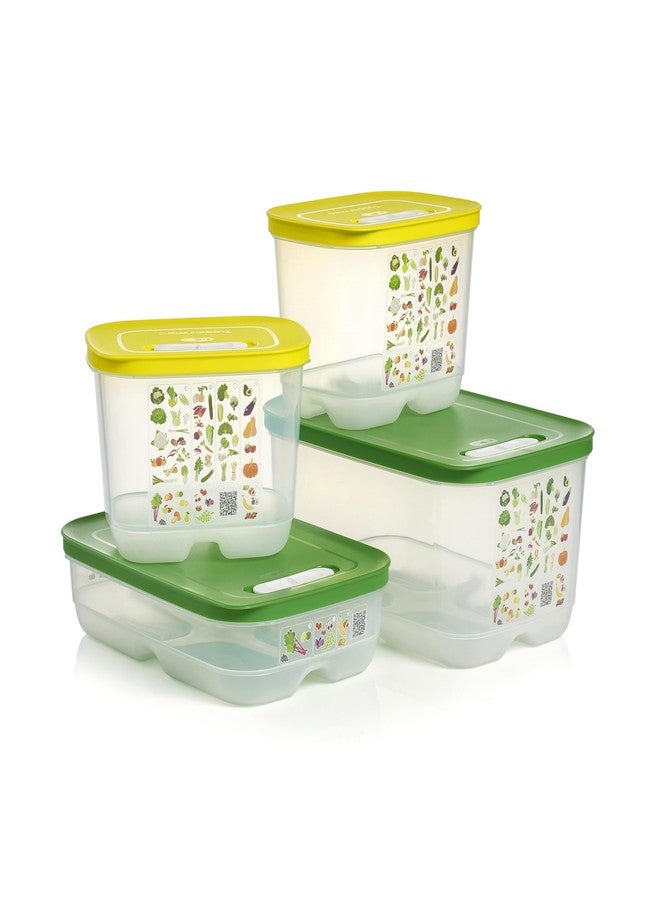 Tupperware Fridgesmart 4 Piece Food Storage Container Set, Dishwasher Safe and BPA Free (4 Containers, 4 Lids) - Image 1