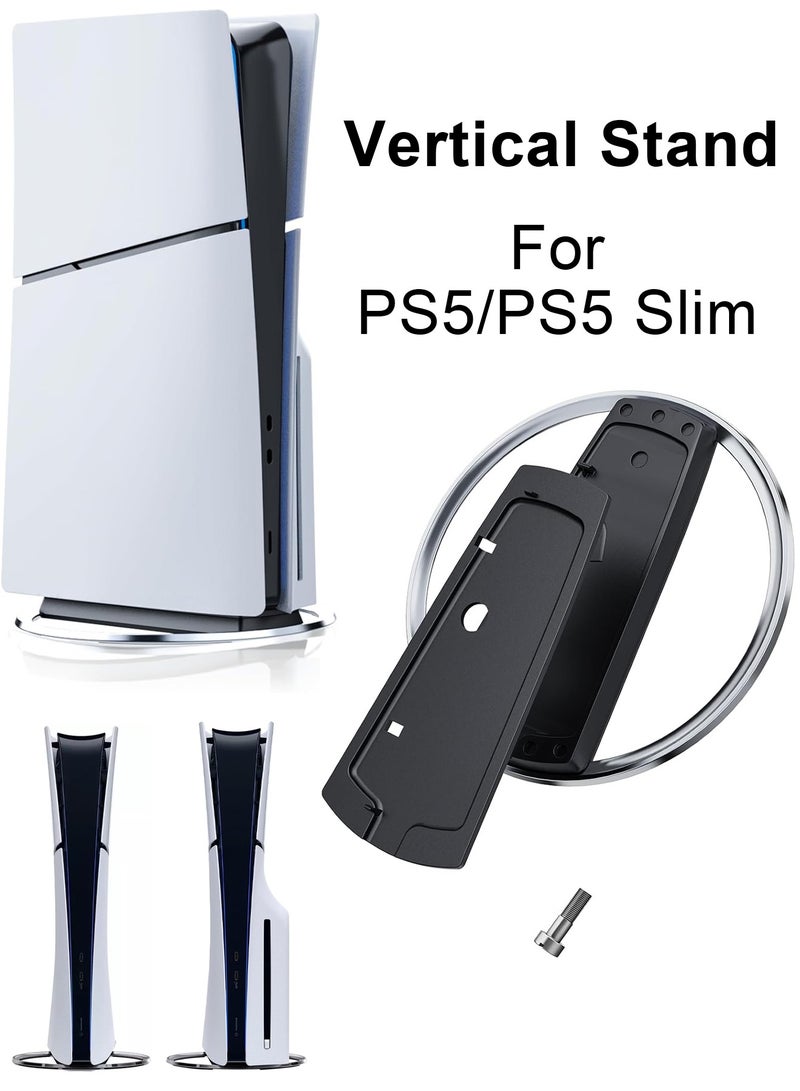 Bamboo PS5 Slim Vertical Stand Base for Playstation 5 Consoles Accessory Compatible with Gaming Setup Everyday Use - Image 1
