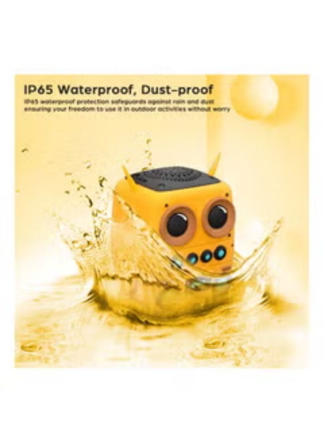 SYOSI - Cartoon Mini Bluetooth Speaker, Small Bluetooth 5.0 Speaker IP65 Wireless Bluetooth Mini Speaker Cute Robot Portable Wireless Speaker Miniature Wireless Robot Speaker for Home Camping Beach Outdoor - Image 1