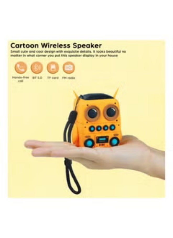 SYOSI - Cartoon Mini Bluetooth Speaker, Small Bluetooth 5.0 Speaker IP65 Wireless Bluetooth Mini Speaker Cute Robot Portable Wireless Speaker Miniature Wireless Robot Speaker for Home Camping Beach Outdoor - Image 1