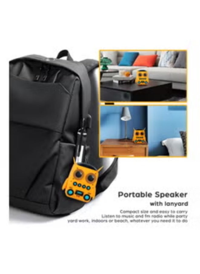 SYOSI - Cartoon Mini Bluetooth Speaker, Small Bluetooth 5.0 Speaker IP65 Wireless Bluetooth Mini Speaker Cute Robot Portable Wireless Speaker Miniature Wireless Robot Speaker for Home Camping Beach Outdoor - Image 1