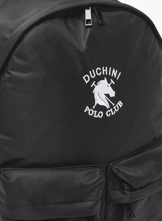 Duchini BLACK Men Logo Embroidered Backpack  | Best Price UAE