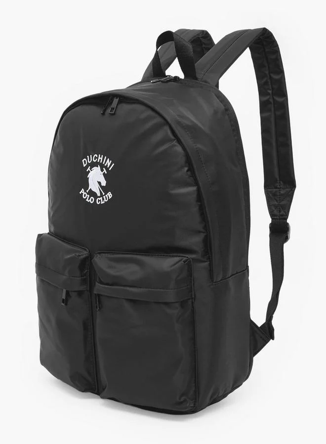 Duchini Men Logo Embroidered Backpack