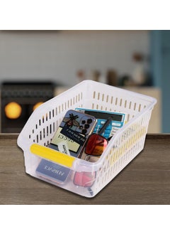 Nabhya Nabhya 4 Pieces Plastic Storage Basket Multipurpose Colorful Basket for Kitchen & Home Organiser Box for Wardrobe, Fruits Vegetables, Toys, Stationary Items (Pack of 4) (Multi-Colour)  - Image 2