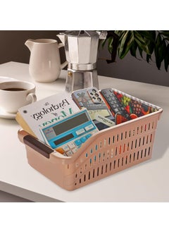 Nabhya Nabhya 4 Pieces Plastic Storage Basket Multipurpose Colorful Basket for Kitchen & Home Organiser Box for Wardrobe, Fruits Vegetables, Toys, Stationary Items (Pack of 4) (Multi-Colour)  - Image 5