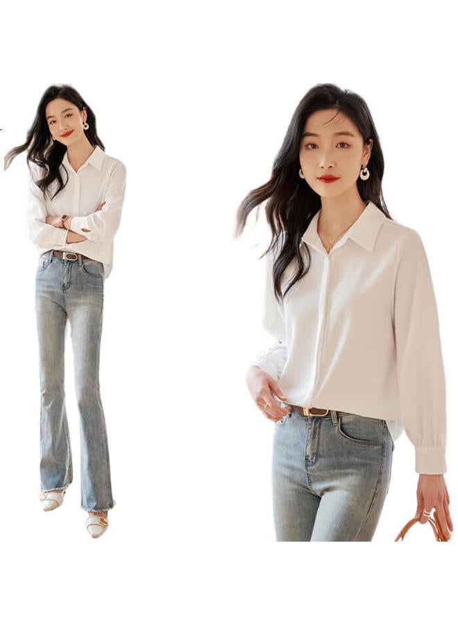 First Application Chushen Spring And Autumn Long Sleeve Women'S Professional Formal Interview Casual Commute White Shirt Top S13Kc2137 - Image 2