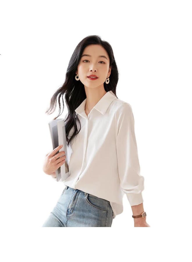 First Application Chushen Spring And Autumn Long Sleeve Women'S Professional Formal Interview Casual Commute White Shirt Top S13Kc2137 - Image 1