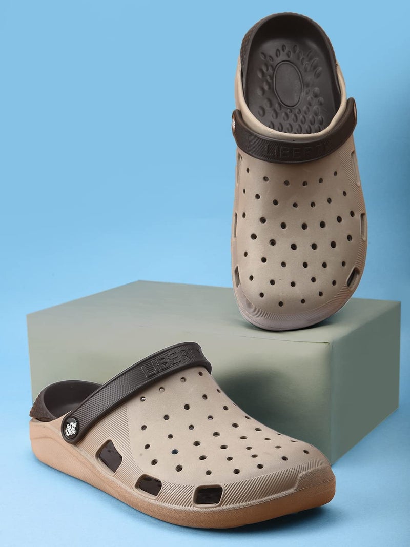 Liberty A-HA LPMXT-800 Casual Slingback Clogs for Men with EVA Sole - Slip-On Comfort, Breathable & Lightweight | Ideal for All-Day Wear | Versatile for Indoors/Outdoors (Beige - 43 EU) - Image 2