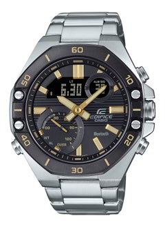 Edifice Analog+Digital Black Dial Stainless Steel Men's Watch ECB-10DB-1A9