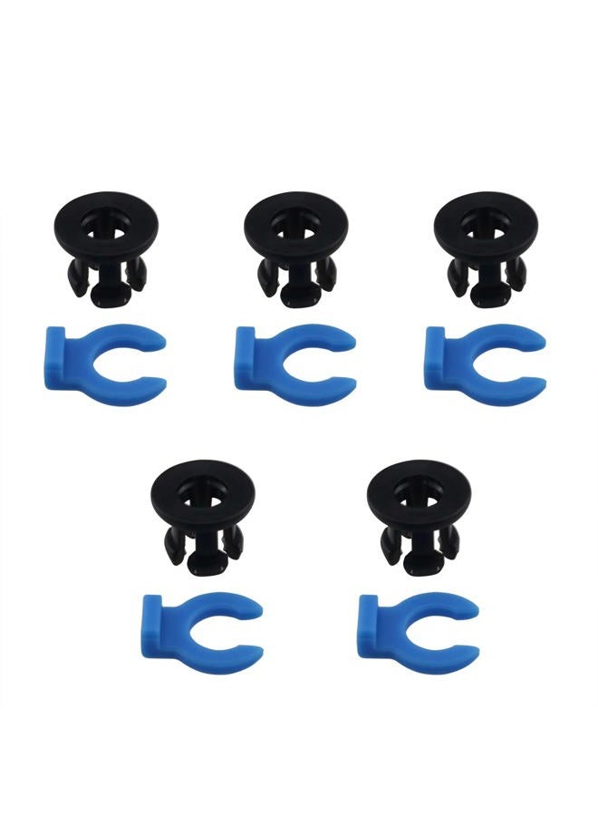 Ruiwaer 10PCS Bowden Tube Coupling Collet Clamp Clip Bowden Collet and Clip Set for Creality All Metal Hotend, Black, Blue - Image 1