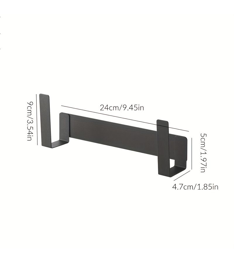 Black Wall Mounted No Drill Pot Lid And Cutting Board Holder - Image 3