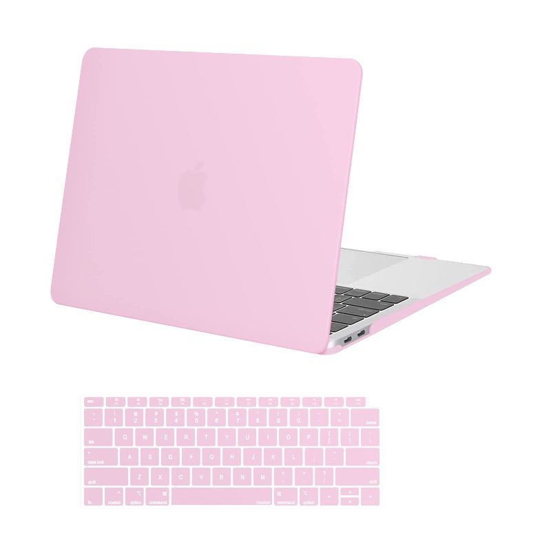 MOSISO Compatible with MacBook Air 13 inch Case M1 2021 2020 2019 2018 Release A2337 A2179 A1932 Touch ID Plastic Hard Shell CoverKeyboard Cover for MacBook Air 133 inch Case M1 Clear Pink - Image 2