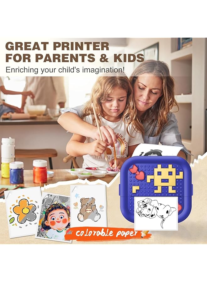 erorex Mini Portable Printer Sticker Printer Print Pod Bluetooth Inkless Printer Sticker Maker Portable Thermal Printer For Study Notes Pictures Diy Label Journal Kids Gift  - Image 2