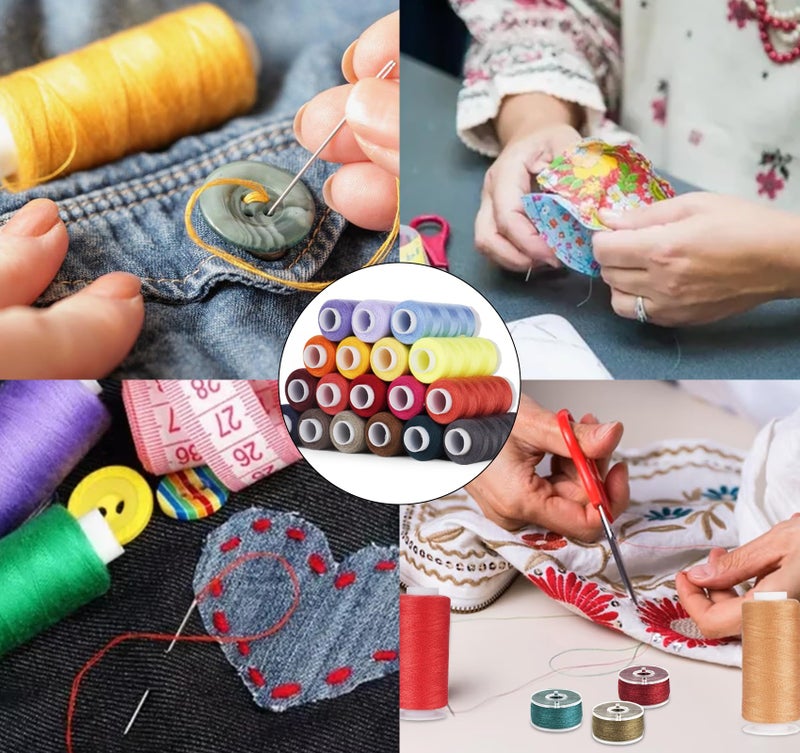 ilauke 80 Colors Sewing Thread,144 Pcs Bobbins Sewing Threads Kit for Hand/Sewing Machine, 400 Yards Sewing Machine Thread Spools for Sewing Brother Singer Janome Machine with Sewing Supplies - Image 4