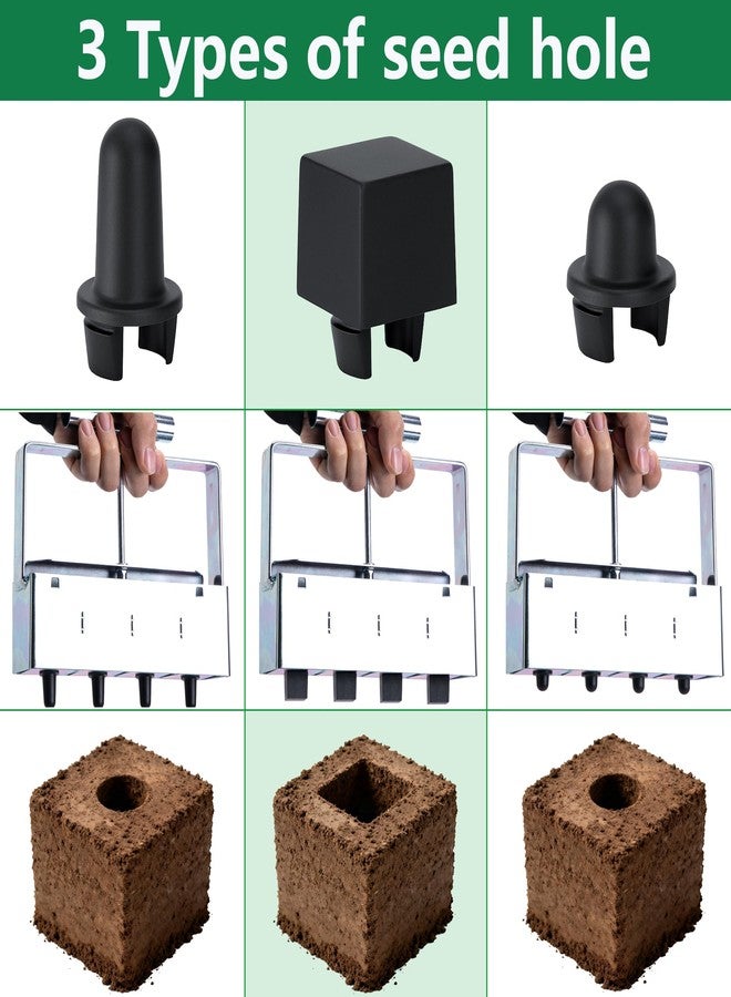 Adnee 24 Pcs Soil Block Maker Seed Pins, 3 Types Soil Blocker Seed Hole Maker, Seed Plug Maker Fit for Mini 4, Mini 5 and Long-Handle Soil Blockers - Image 4