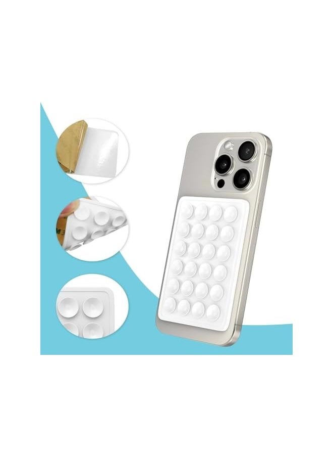 erorex 6 Pcs Silicone Suction Phone Case Adhesive Mount, YEESON Sillicon Adhesive Phone Compatible with iPhone and Android, Anti-Slip Hands-Free Fidget Toy Phone Holder for Selfies and Video (White)  - Image 3