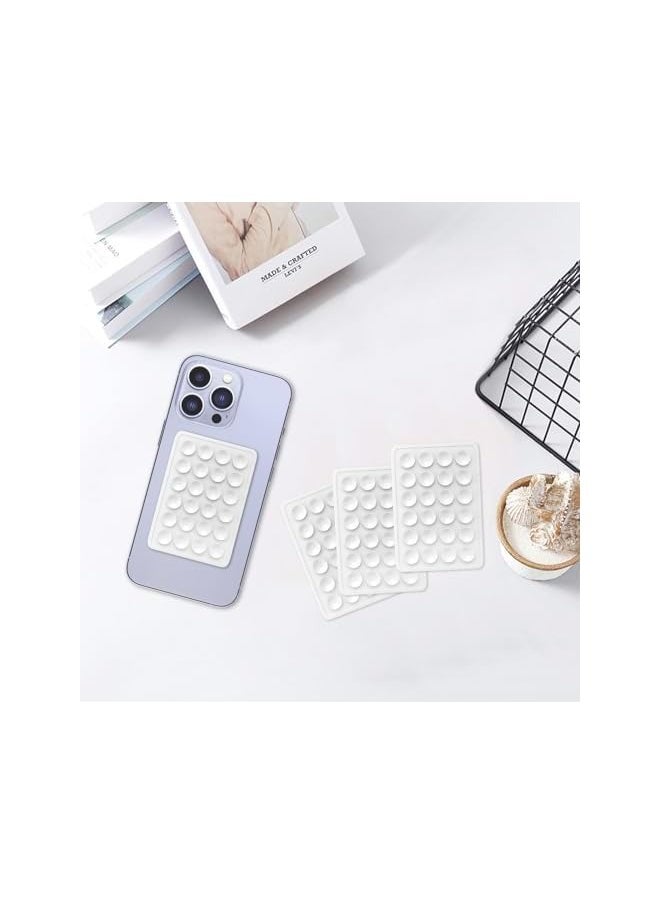 erorex 6 Pcs Silicone Suction Phone Case Adhesive Mount, YEESON Sillicon Adhesive Phone Compatible with iPhone and Android, Anti-Slip Hands-Free Fidget Toy Phone Holder for Selfies and Video (White)  - Image 4