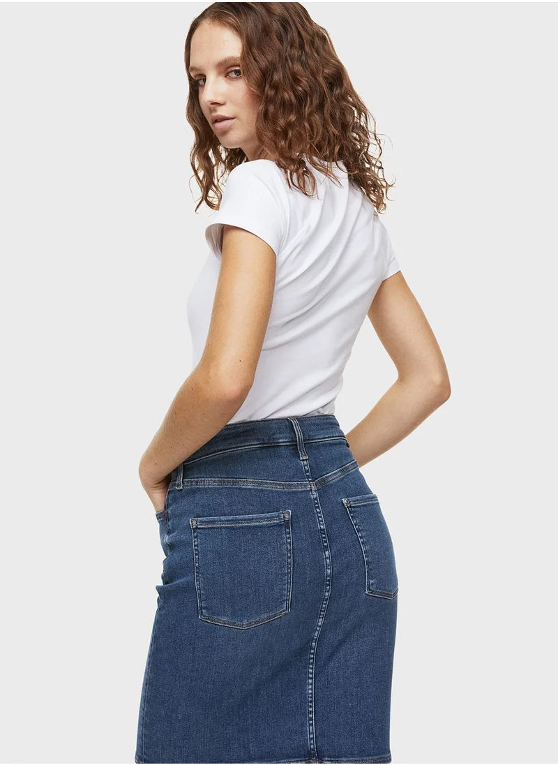 H&M High Waist Denim Skirt