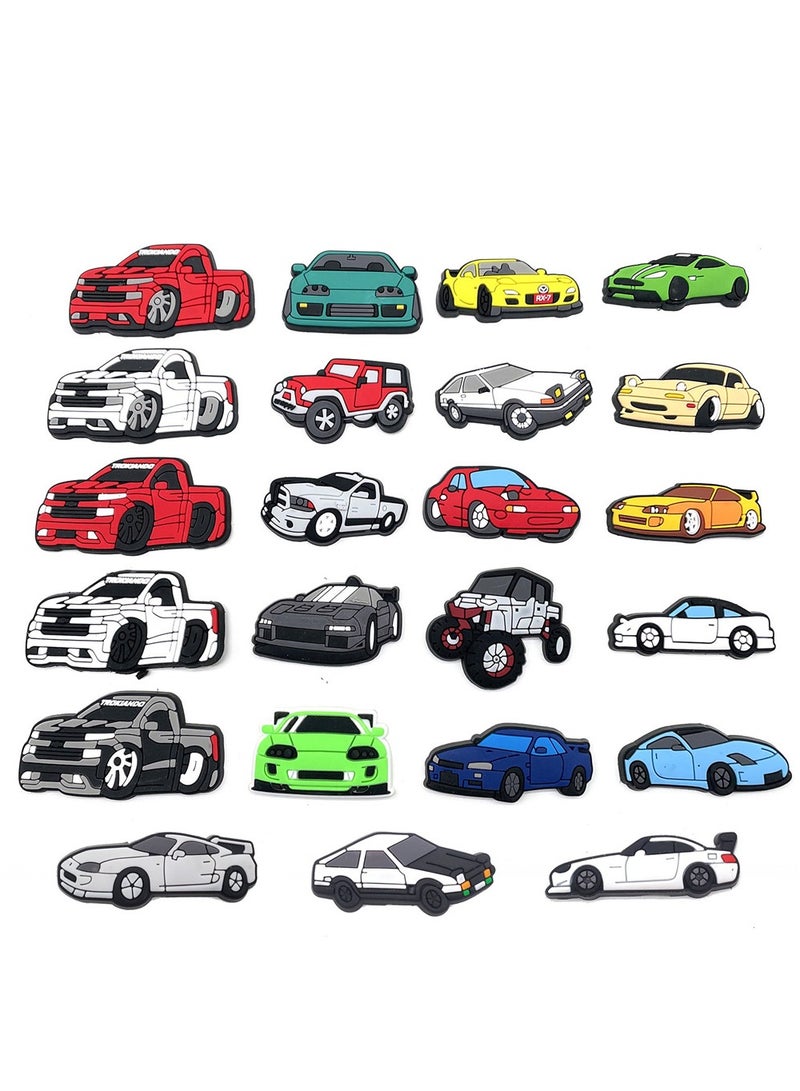 Excefore 23 PCS Car Charms Fits for Croc Clog Sandals Shoes Decoration, Race Car Accessories Charms for Adult Men Boys Party Favor Gifts, Metal, No Gemstone - Image 3