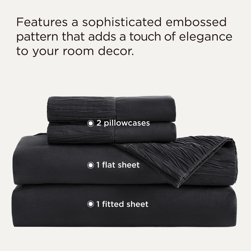 Bedsure Full Size Bed Sheets - 4 Pieces Soft Full Sheet Set - Breathable & Cooling - Hotel Luxury - Easy Care Polyester Microfiber Bedding for Women, Men, Black - Image 2