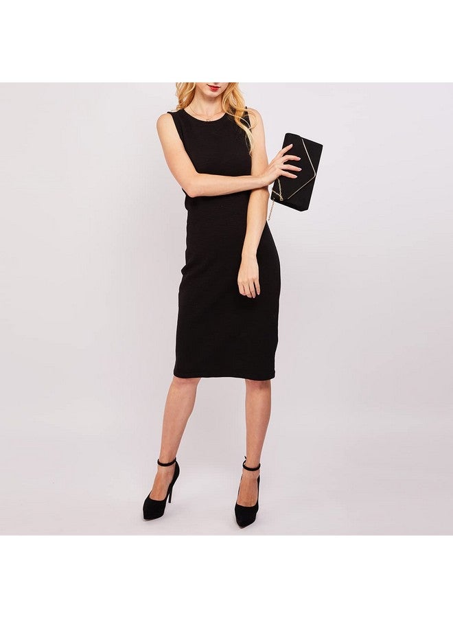 داسين حقيبة كلاتش نسائية مخملية للحفلات الرسمية من داسين مع حزام سلسلة (أسود) - Image 1