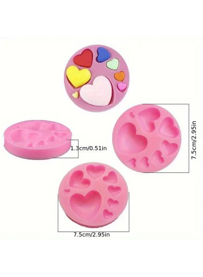 Pink Heart Shaped Silicone Mold DIY Decorating Tool 1pc - Image 3