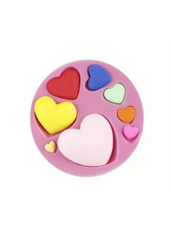 Pink Heart Shaped Silicone Mold DIY Decorating Tool 1pc - Image 4