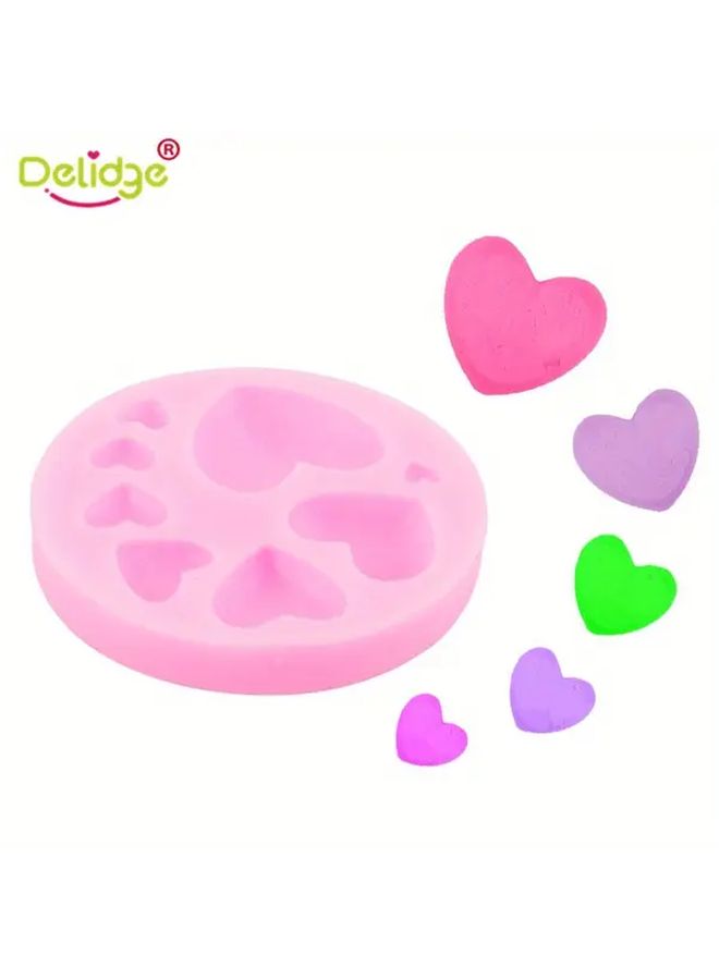 Pink Heart Shaped Silicone Mold DIY Decorating Tool 1pc - Image 5