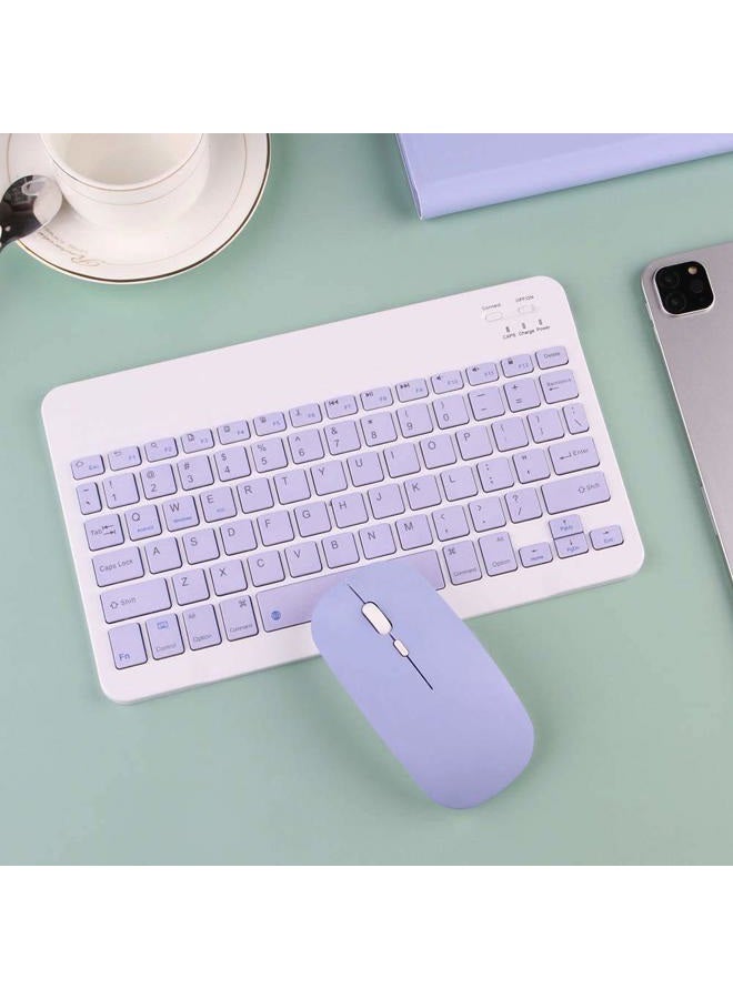AnMengXinLing iPad Air 11 inch (M2) Case with Keyboard Mouse, iPad Air 6th Gen/iPad Air 5th/4th Gen Keyboard Case with Pencil Holder for iPad Air 11 2024/Air 5/Air 4, Purple - Image 3
