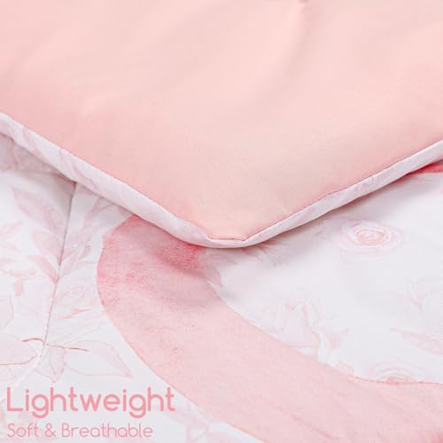 DAYEEBALL 4 Piece Toddler Bedding Set, Ultra Soft and Breathable Toddler Comforter Sets for GirlsIncludes Quilted Comforter, Fitted Sheet, Flat Sheet and Pillowcase, Pink Bow - Image 5