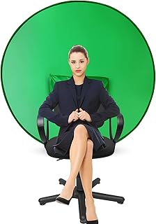 CoosBonfik CoosBonfik Portable Green Screen Backdrop (56'), Collapsible Webcam Background, Green Screen for Chair, Chroma Key  - Image 1