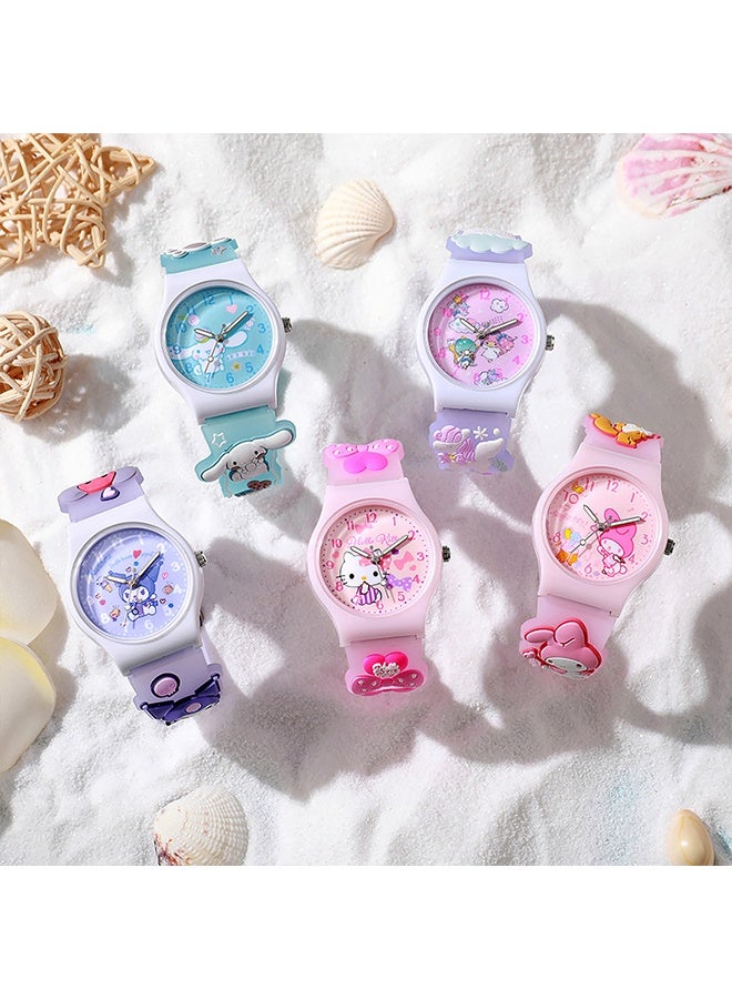 جي اس دن ساعة بنات - ساعة كرتونية ثلاثية الأبعاد مقاومة للماء للأطفال الصغار، هدايا للبنات من عمر 2 إلى 8 سنوات، ألعاب للبنات من عمر 3 إلى 4 سنوات، هدايا للأطفال - Image 2