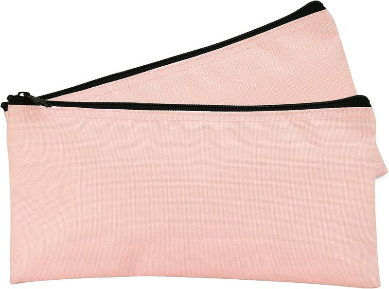 DALIX Bank Bags Money Pouch Securi Deposit Utility Zipper Coin Bag Pink 2 Pack - Image 1
