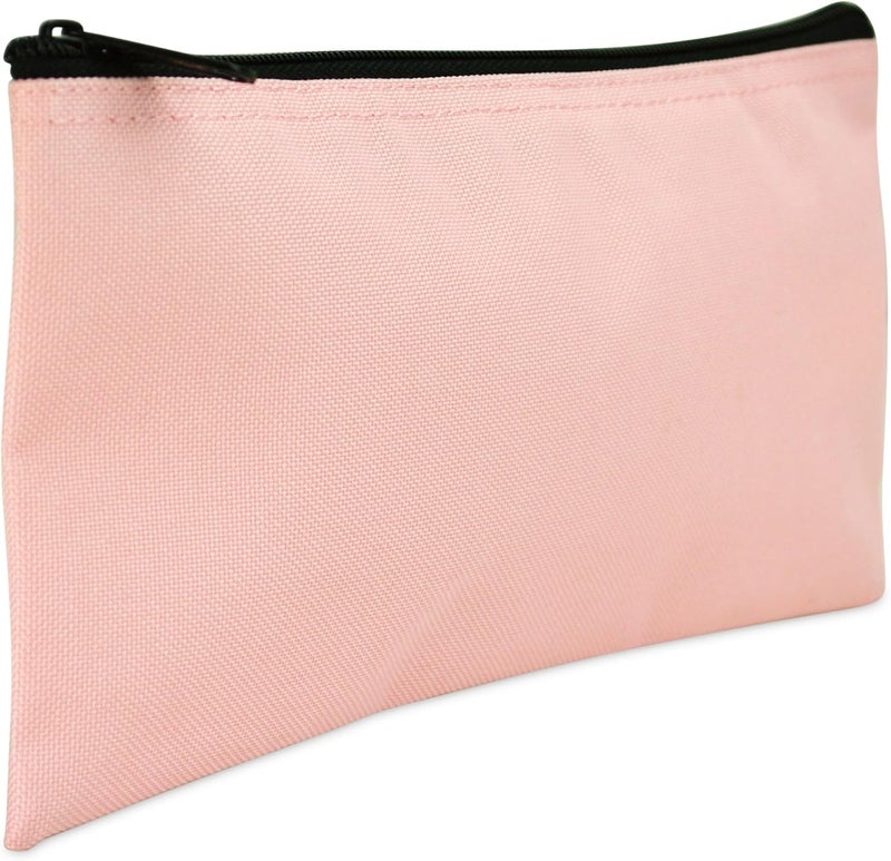 DALIX Bank Bags Money Pouch Securi Deposit Utility Zipper Coin Bag Pink 2 Pack - Image 2