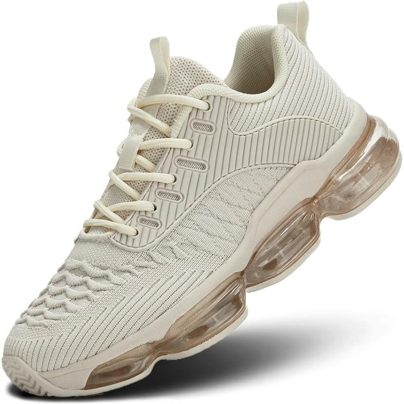 Luogoks Womens Walking Running Shoes Air Cushion Basketball Sneakers Fashion Tennis Breathable Sport Gym Fitness Cross Trainers Shoes - Image 1