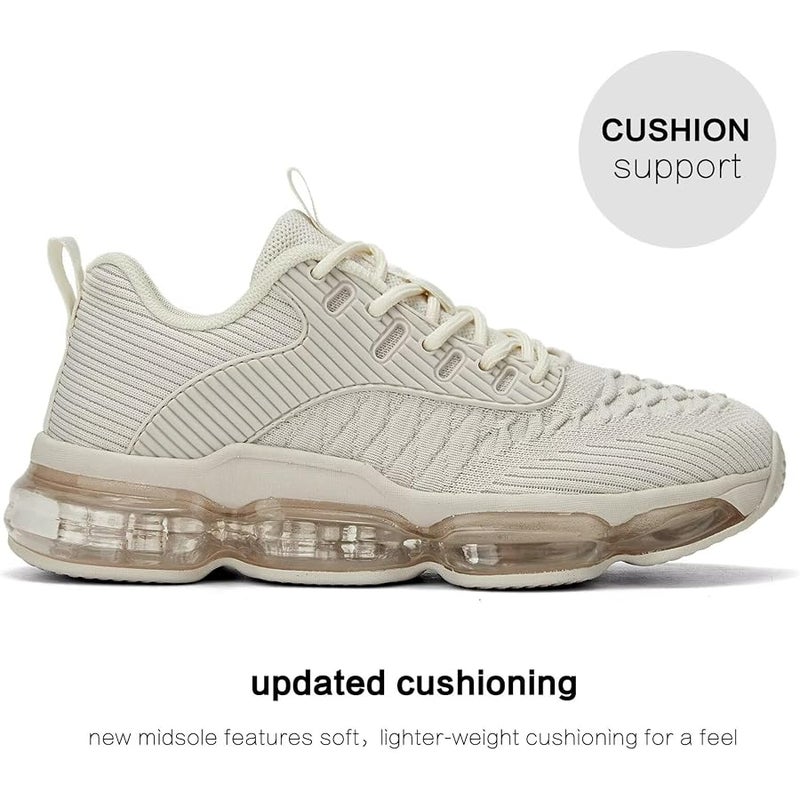 Luogoks Womens Walking Running Shoes Air Cushion Basketball Sneakers Fashion Tennis Breathable Sport Gym Fitness Cross Trainers Shoes - Image 4